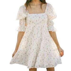 Storia Alexandra square neck floral mini dress - large